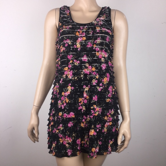 Free People Tops - Free People S Multicolor Floral Ruffle Tunic Tank